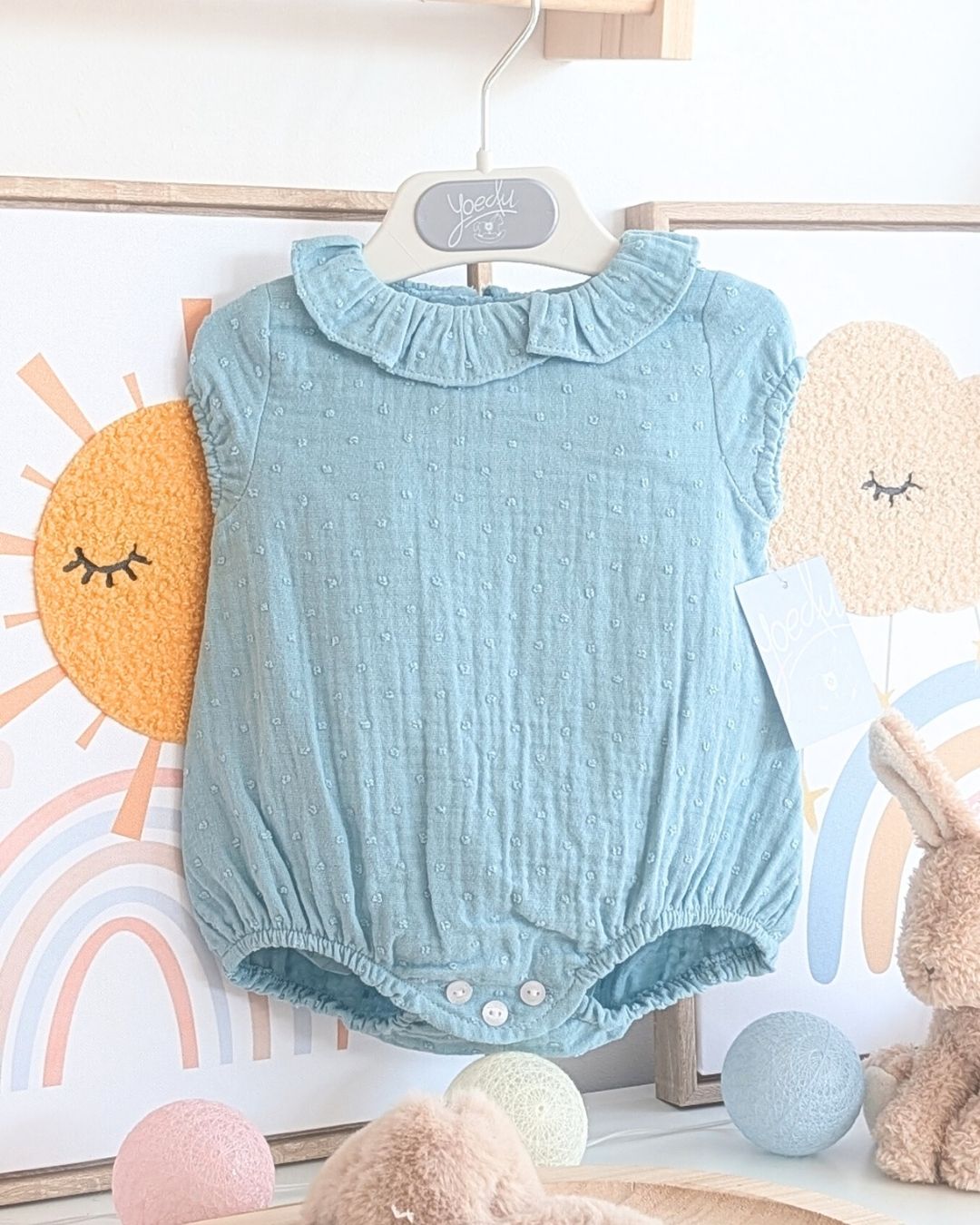 Body Bebe Plumeti Bambula Verde Agua 3998VER-26 - Yoedu