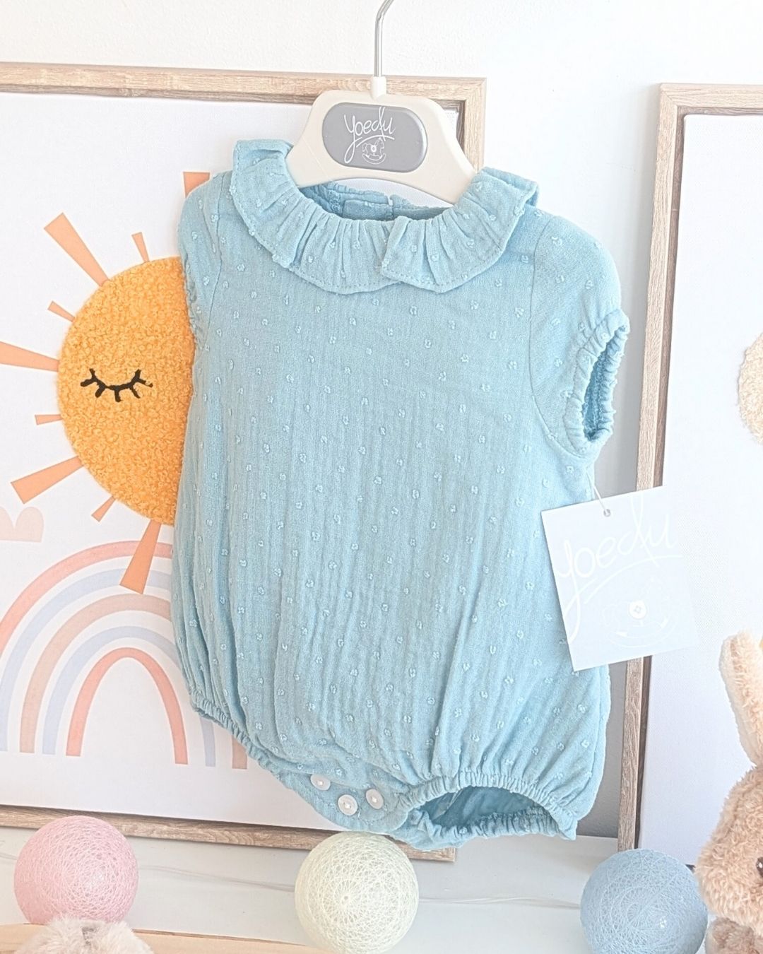 Body Bebe Plumeti Bambula Verde Agua 3998VER-26 - Yoedu