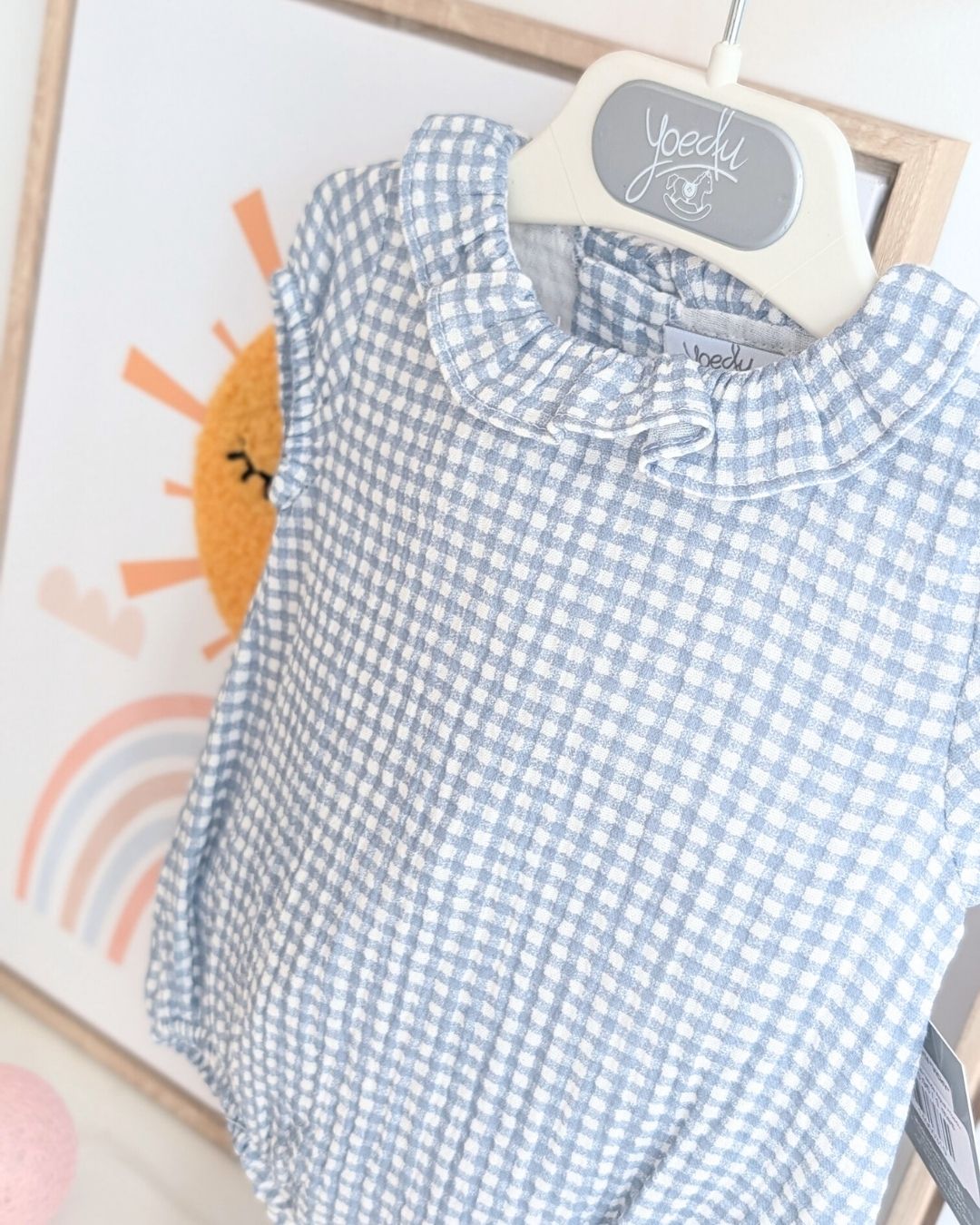 Body Bebe Vichy Azul Regata 3974VER-26 - Yoedu