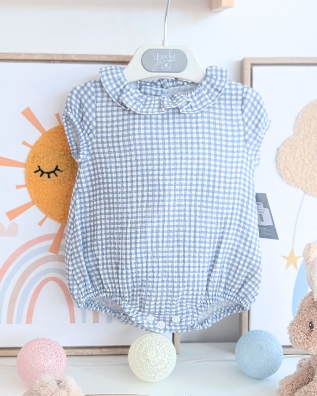 Body Bebe Vichy Azul Regata 3974VER-26 - Yoedu