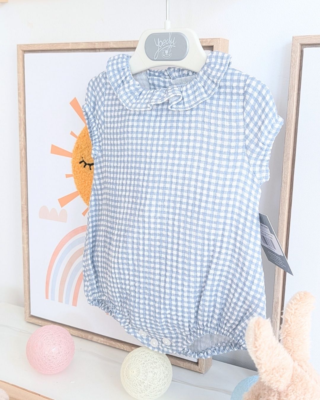 Body Bebe Vichy Azul Regata 3974VER-26 - Yoedu