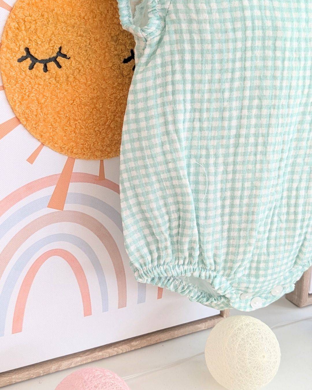 Body Bebe Vichy Verde Agua 3974VER-26 - Yoedu