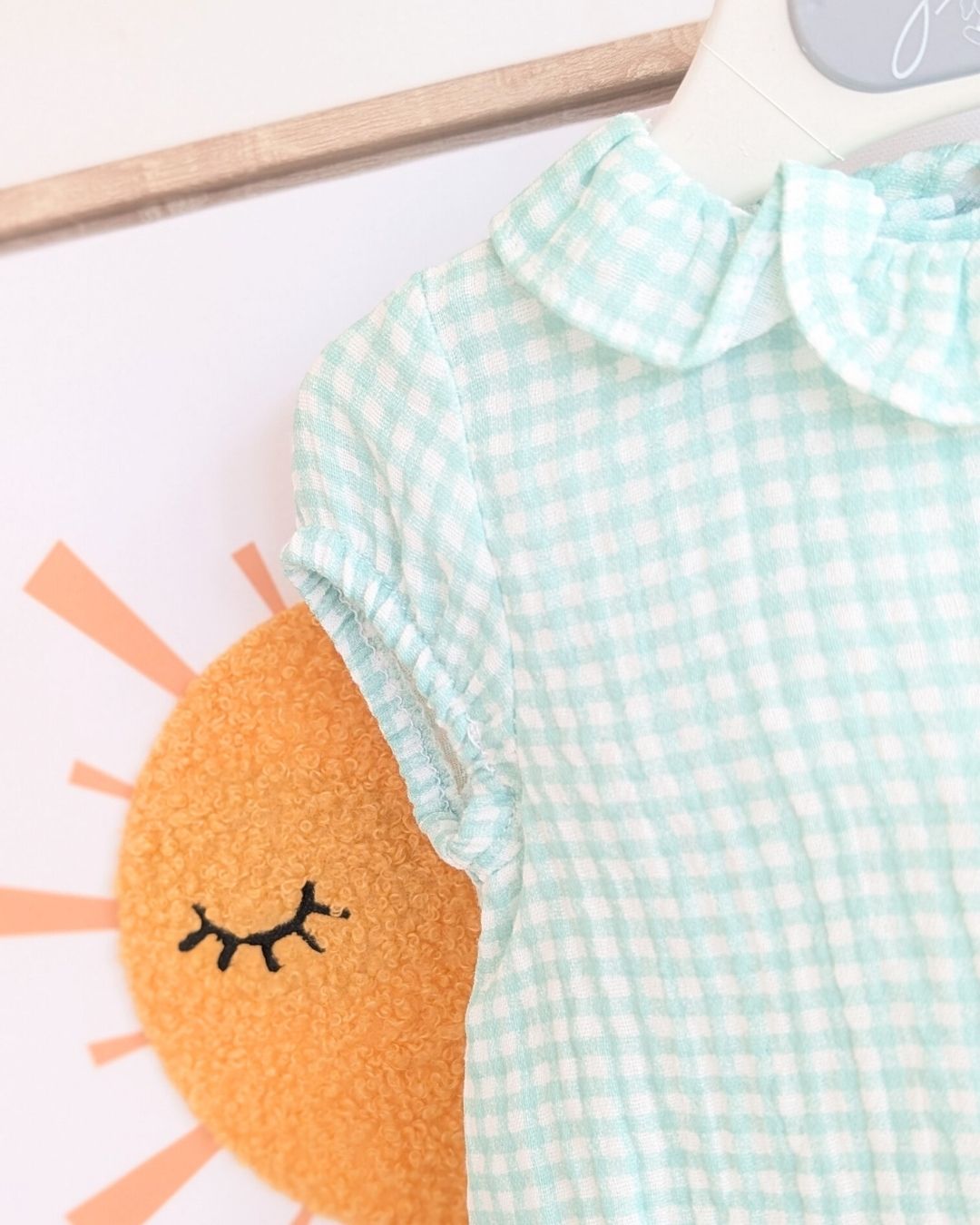 Body Bebe Vichy Verde Agua 3974VER-26 - Yoedu