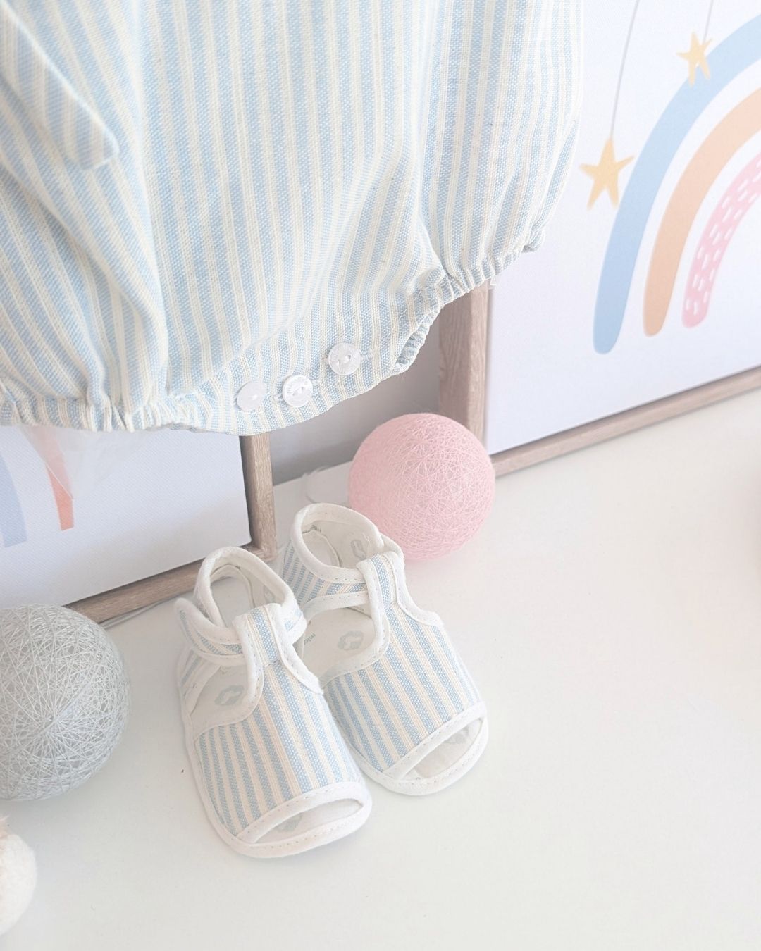 Body Cruzado RAYAS Celeste Empolvado ART.4629 - Micolino