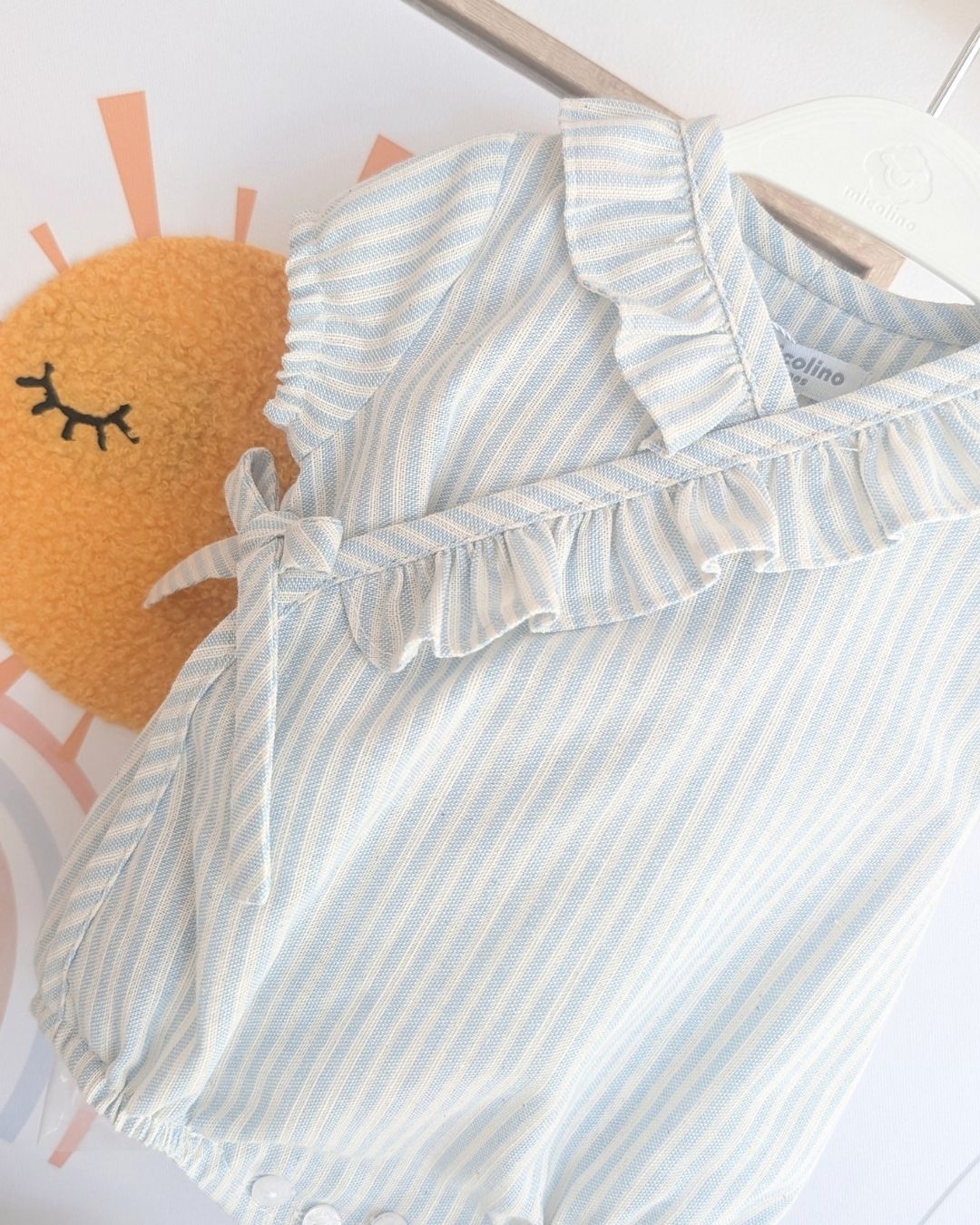 Body Cruzado RAYAS Celeste Empolvado ART.4629 - Micolino