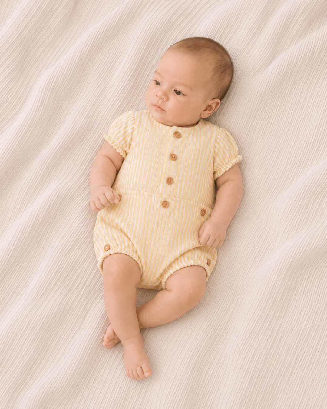 Body Abierto Entero Familia RAYAS Vainilla ART.4633 - Micolino