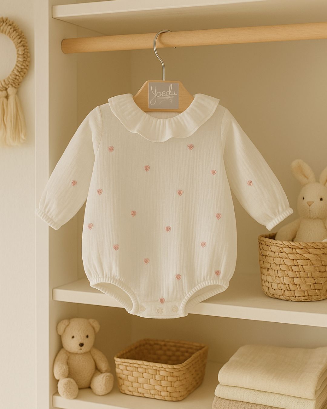 Body Bebé Rosa con Corazones – Yoedu Moda Infantil