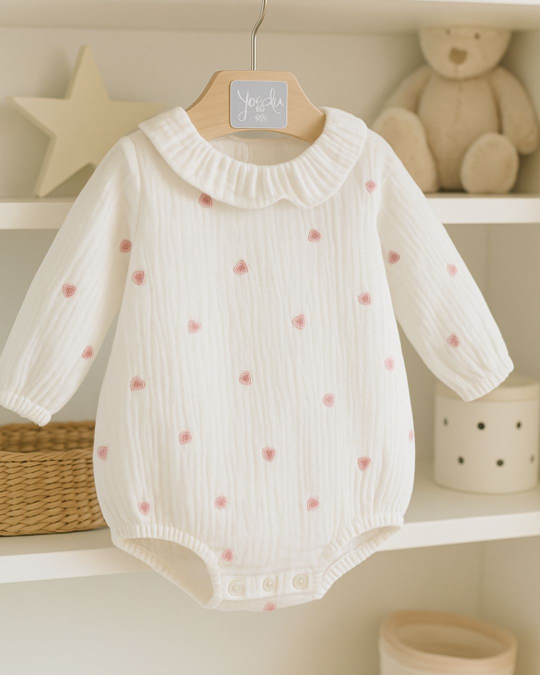 Body Bebé Rosa con Corazones – Yoedu Moda Infantil