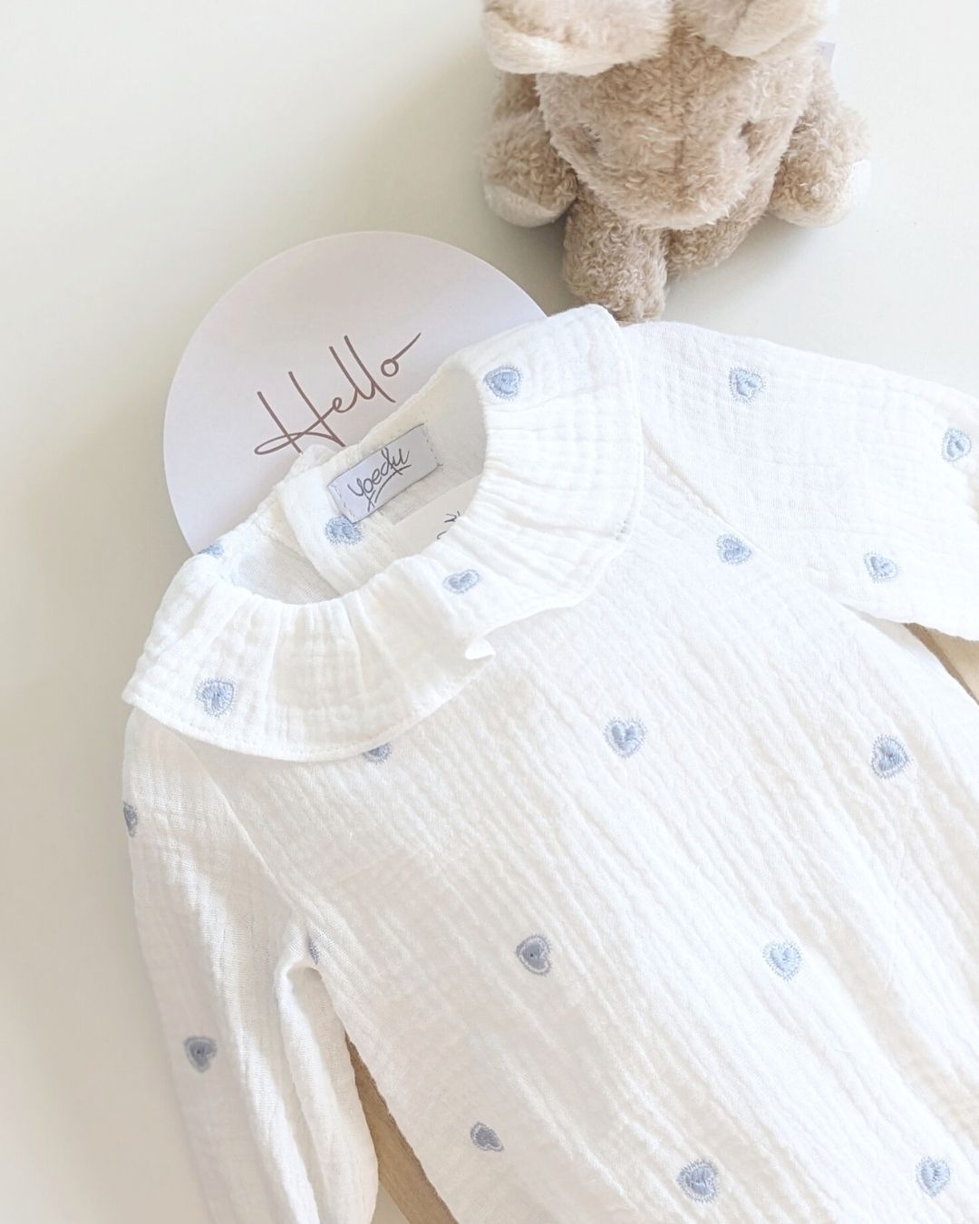 Body Bebé Celeste Familia Algodón - Yoedu