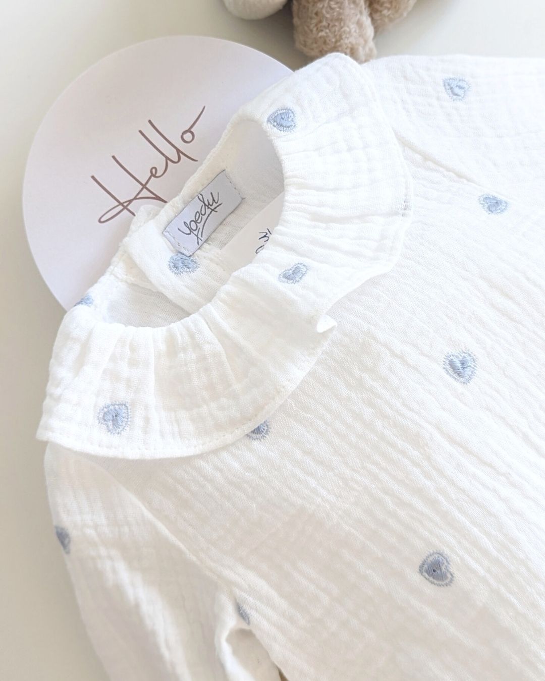 Body Bebé Celeste Familia Algodón - Yoedu