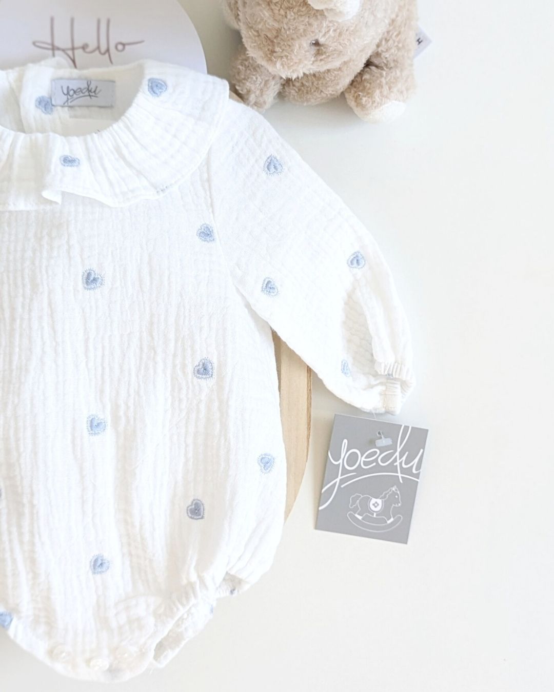 Body Bebé Celeste Familia Algodón - Yoedu