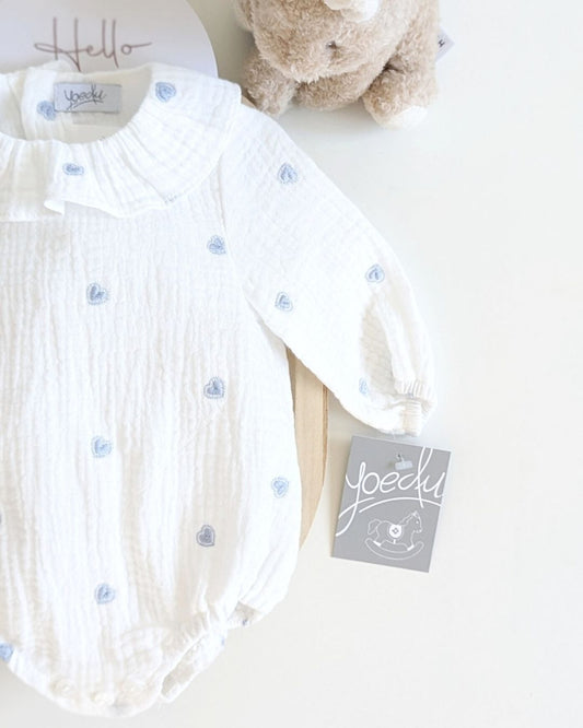 Body Bebé Celeste Familia Algodón - Yoedu