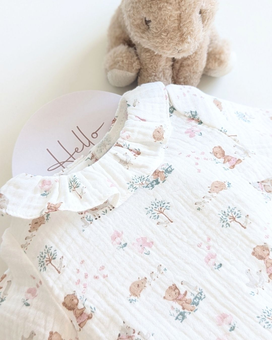 Body Bebé Ositos Rosa Familia Muselina - Yoedu