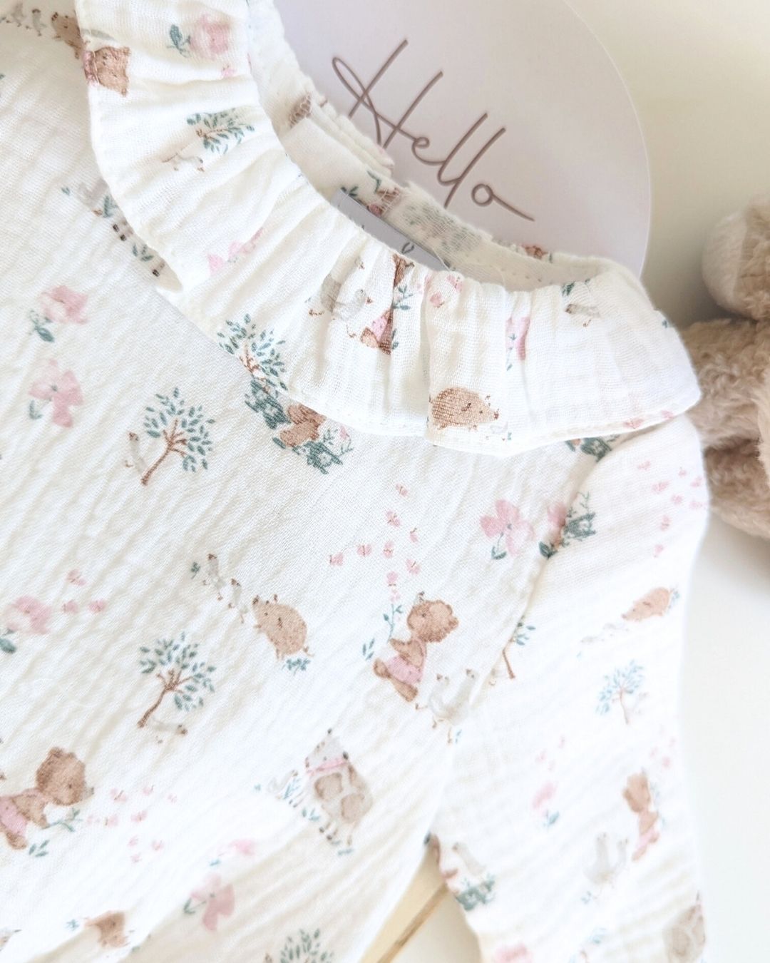 Body Bebé Ositos Rosa Familia Muselina - Yoedu