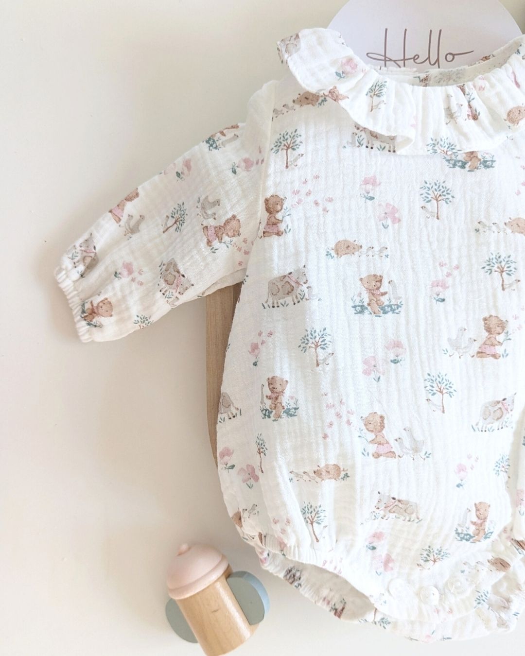 Body Bebé Ositos Rosa Familia Muselina - Yoedu