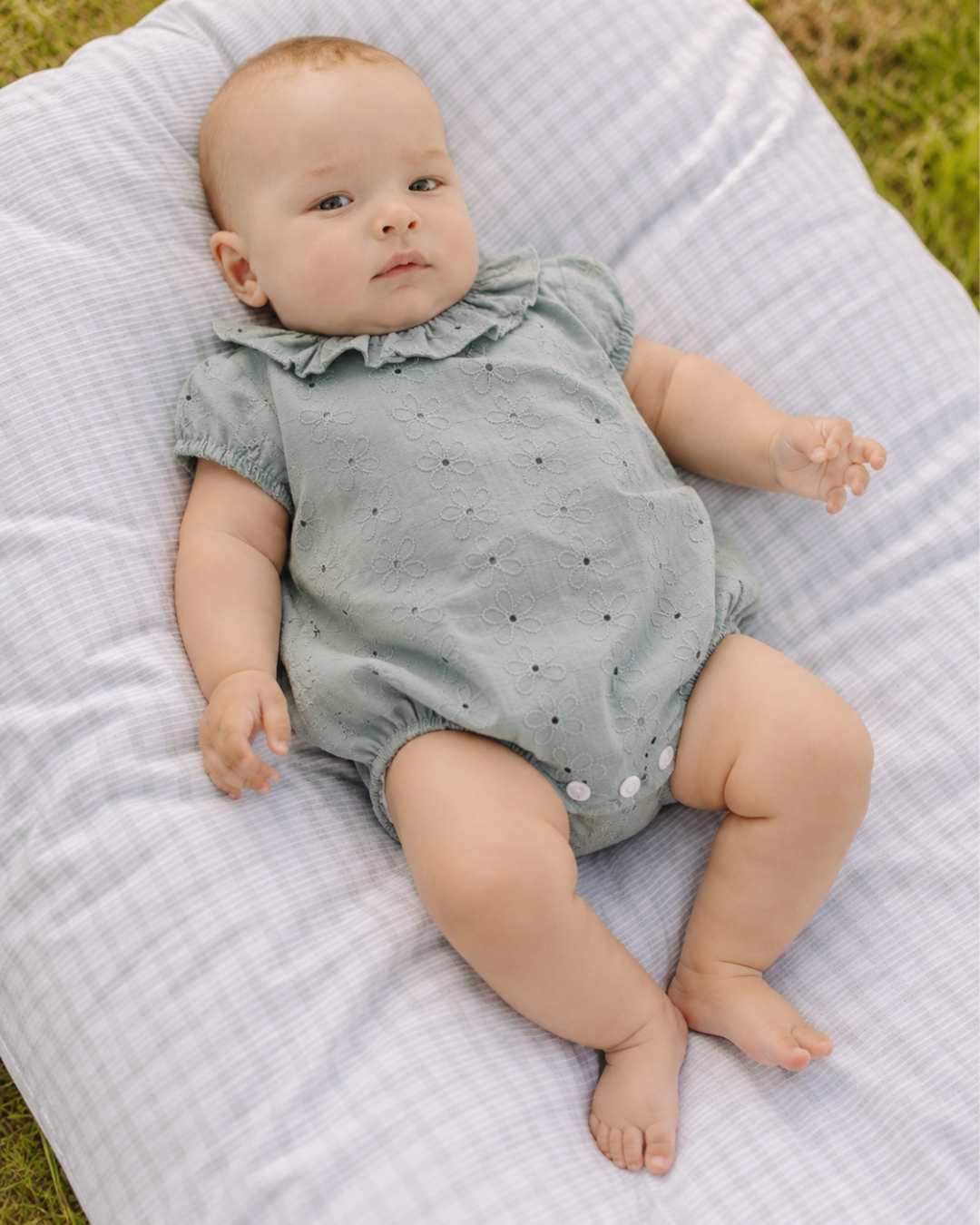Body Bebe Perforado Verde Agua 3981PVER-26 - Yoedu