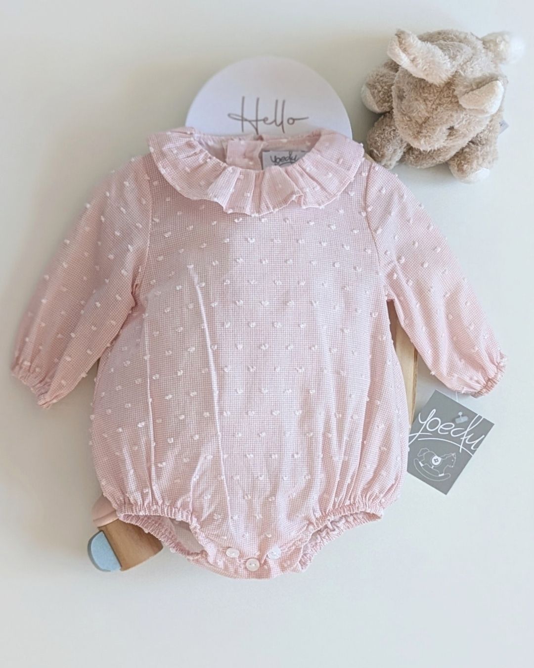 Body Bebé Plumeti Rosa Familia Muselina - Yoedu