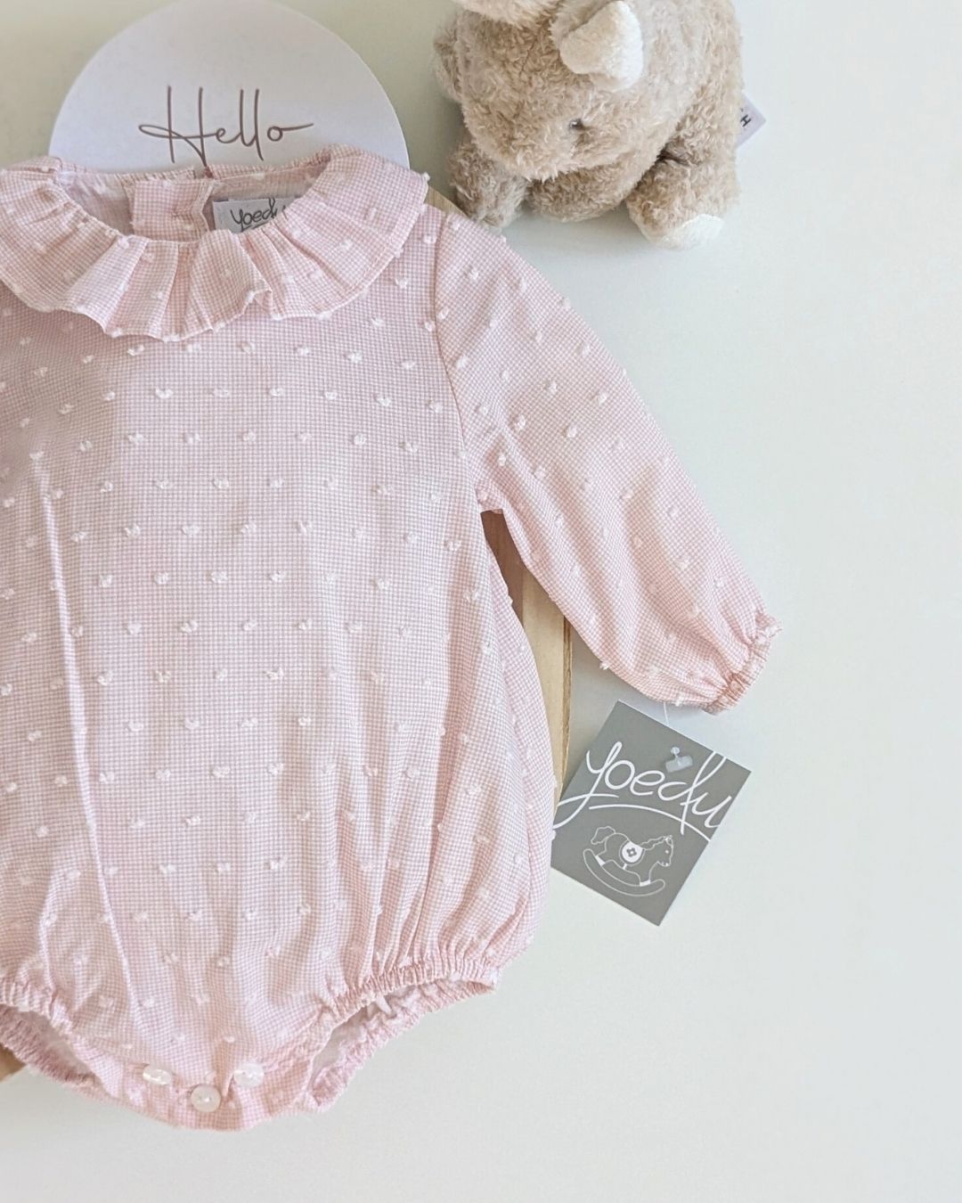 Body Bebé Plumeti Rosa Familia Muselina - Yoedu