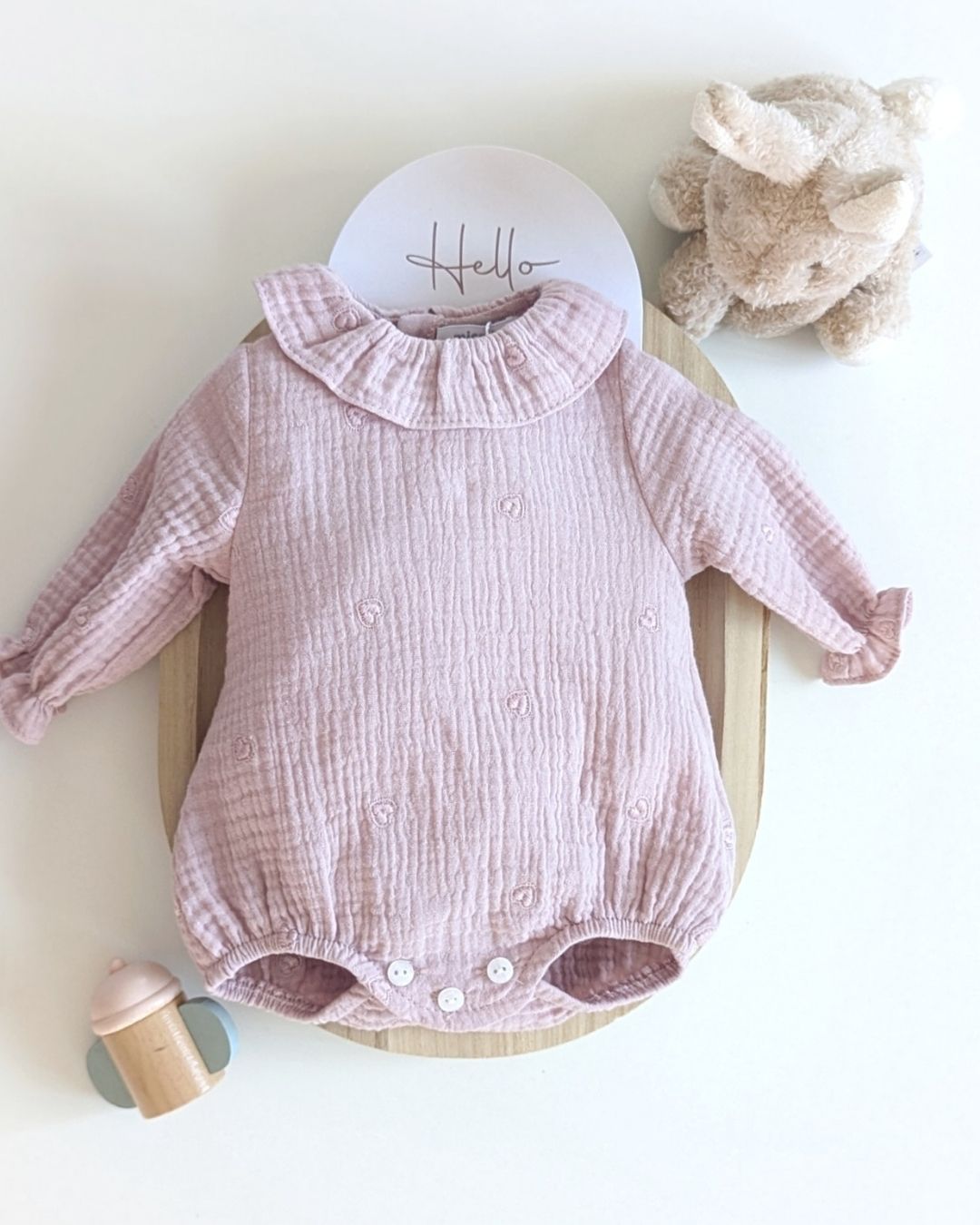 Body Bebé Rosa Empolvado Familia Catarina - Micolino