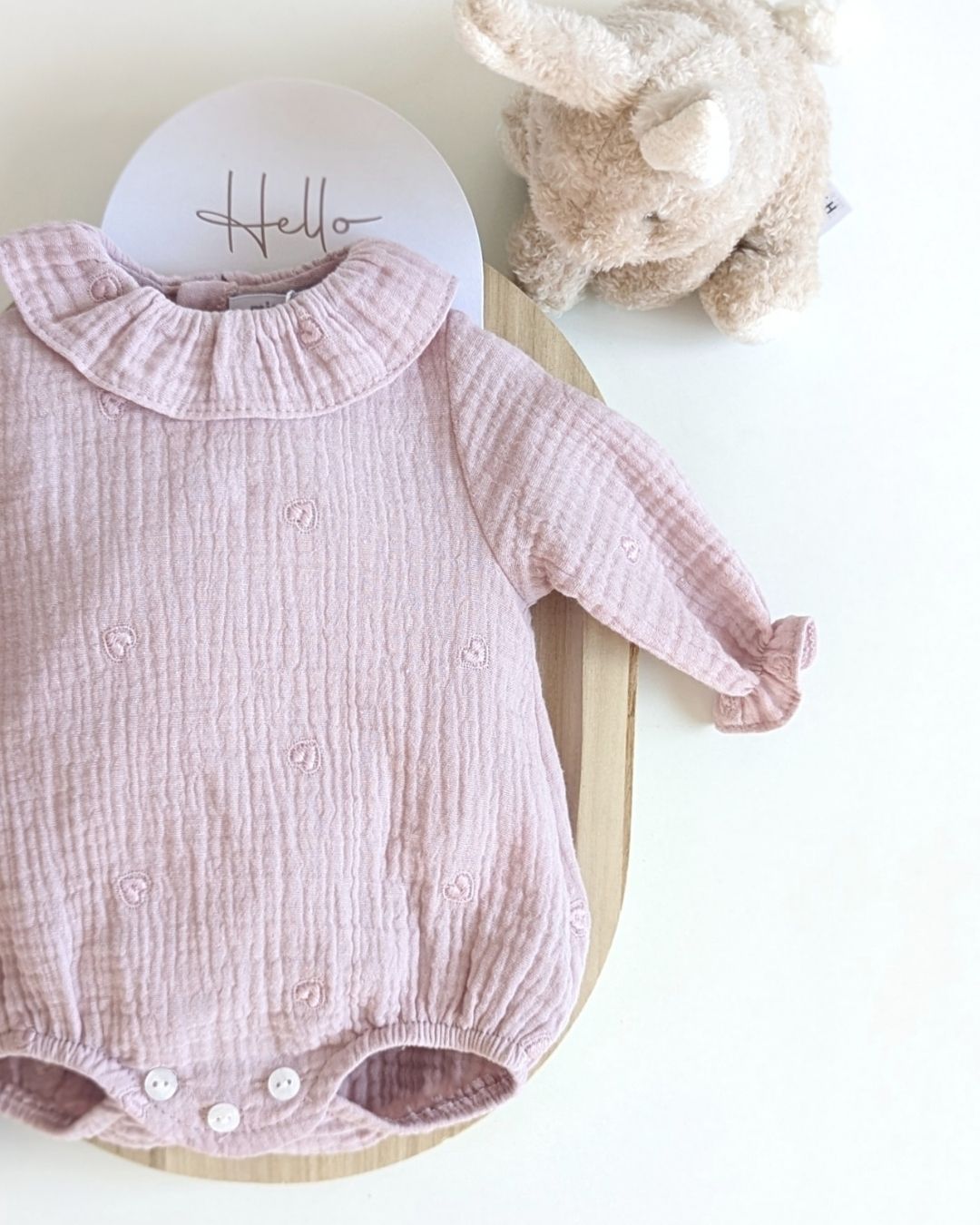 Body Bebé Rosa Empolvado Familia Catarina - Micolino