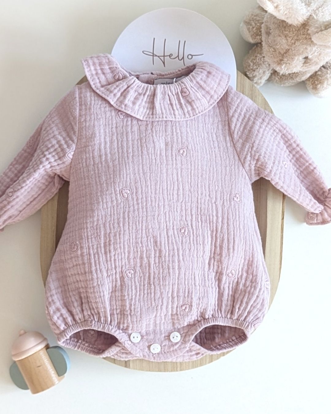 Body Bebé Rosa Empolvado Familia Catarina - Micolino