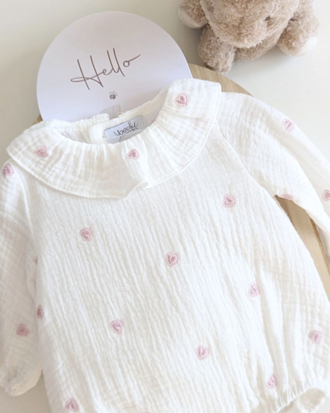 Body Bebé Rosa Familia Algodón - Yoedu