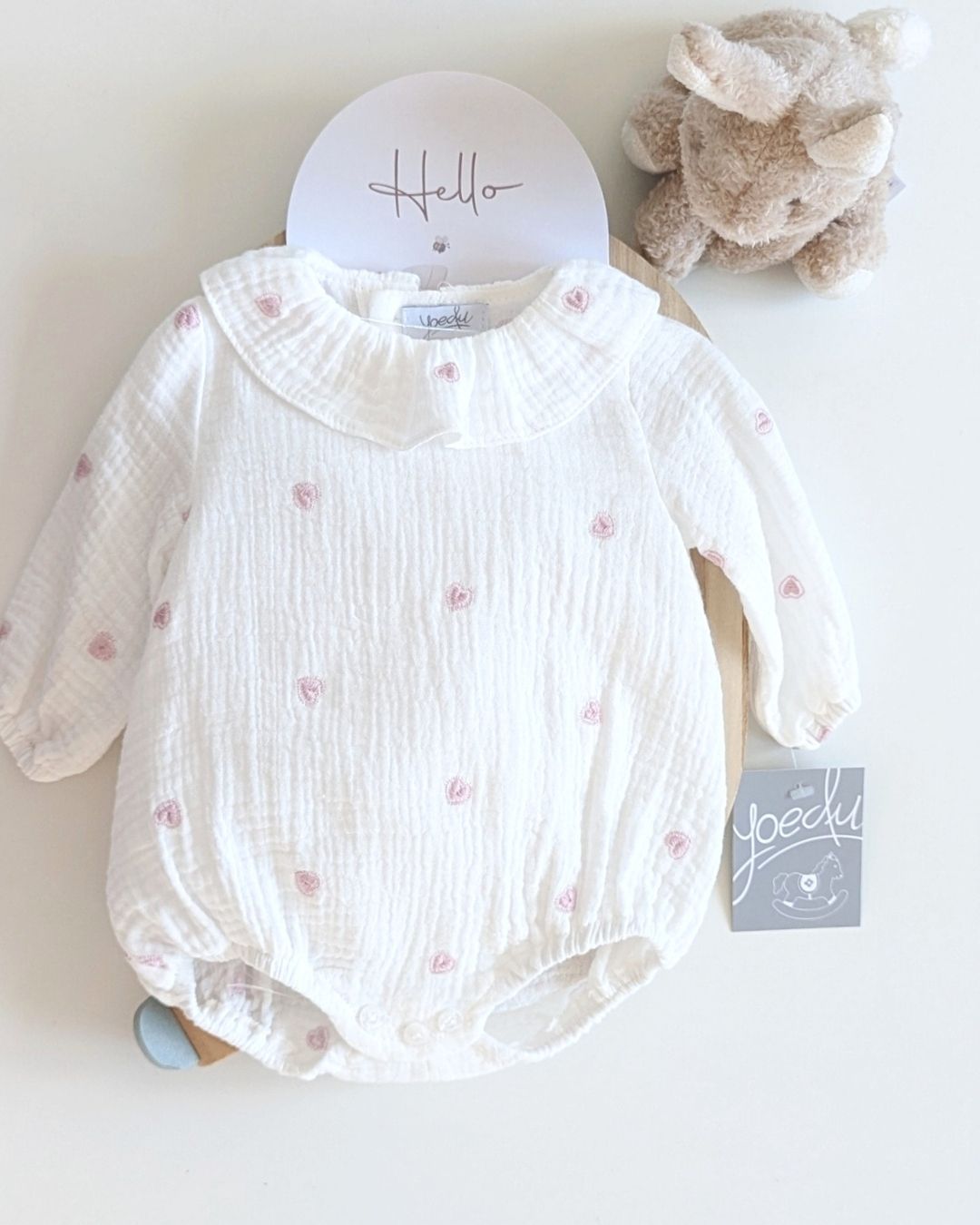 Body Bebé Rosa Familia Algodón - Yoedu