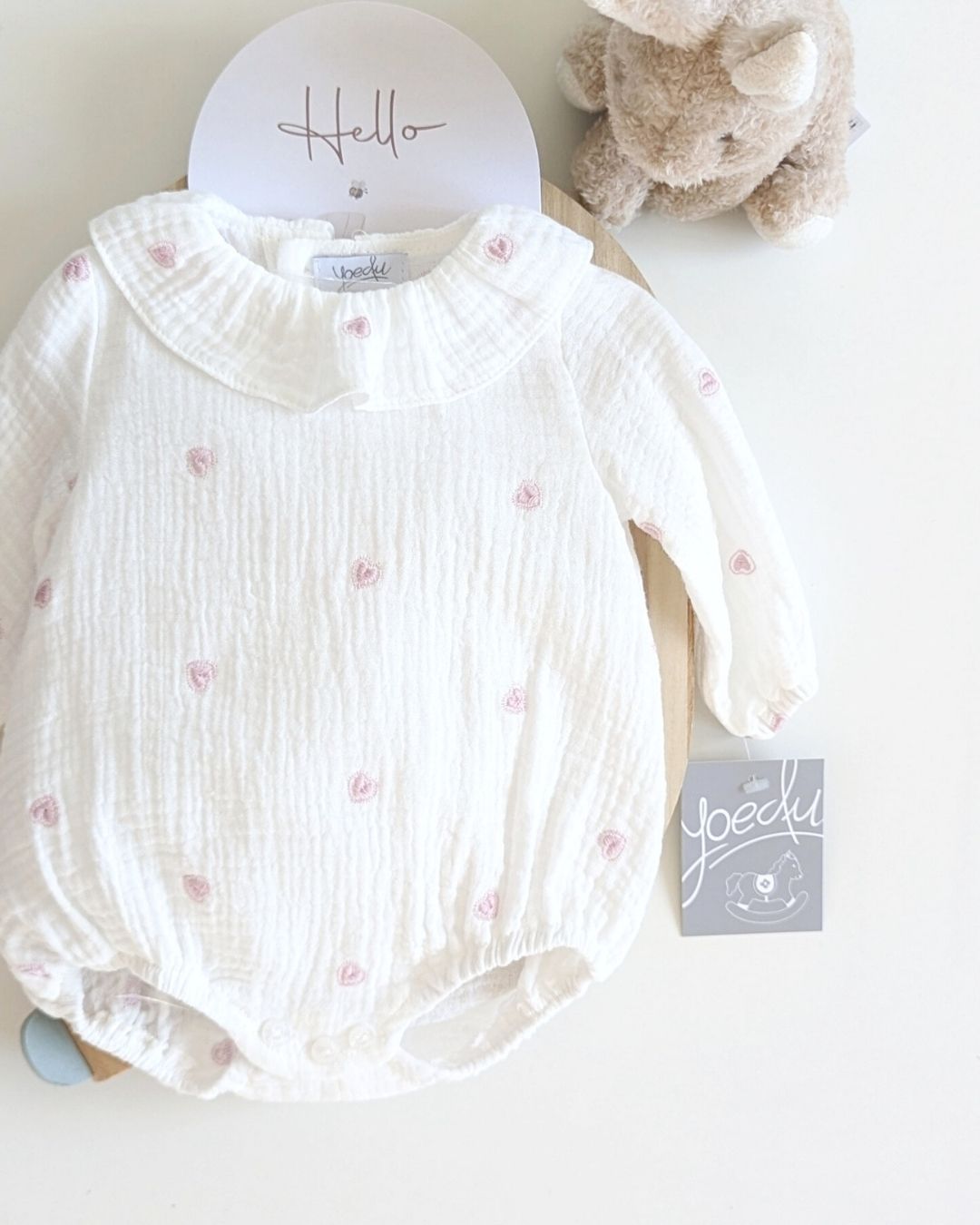 Body Bebé Rosa Familia Algodón - Yoedu