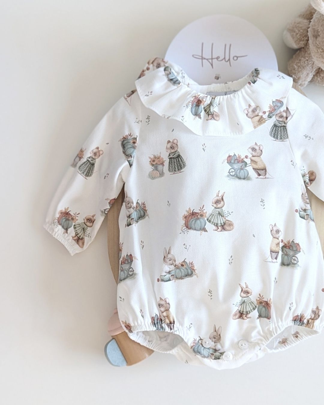 Body Bebé Rosa Familia Lana  - Yoedu