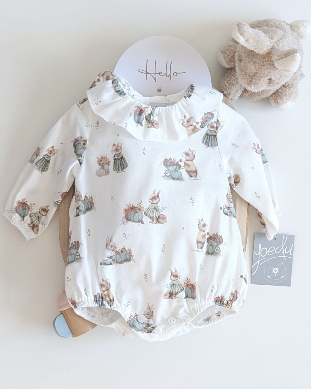 Body Bebé Rosa Familia Lana  - Yoedu