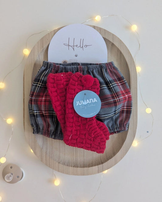 Bota Bebé Cuadritos Rojo 25730 - Juliana