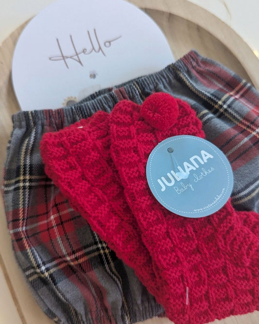 Bota Bebé Cuadritos Rojo 25730 - Juliana