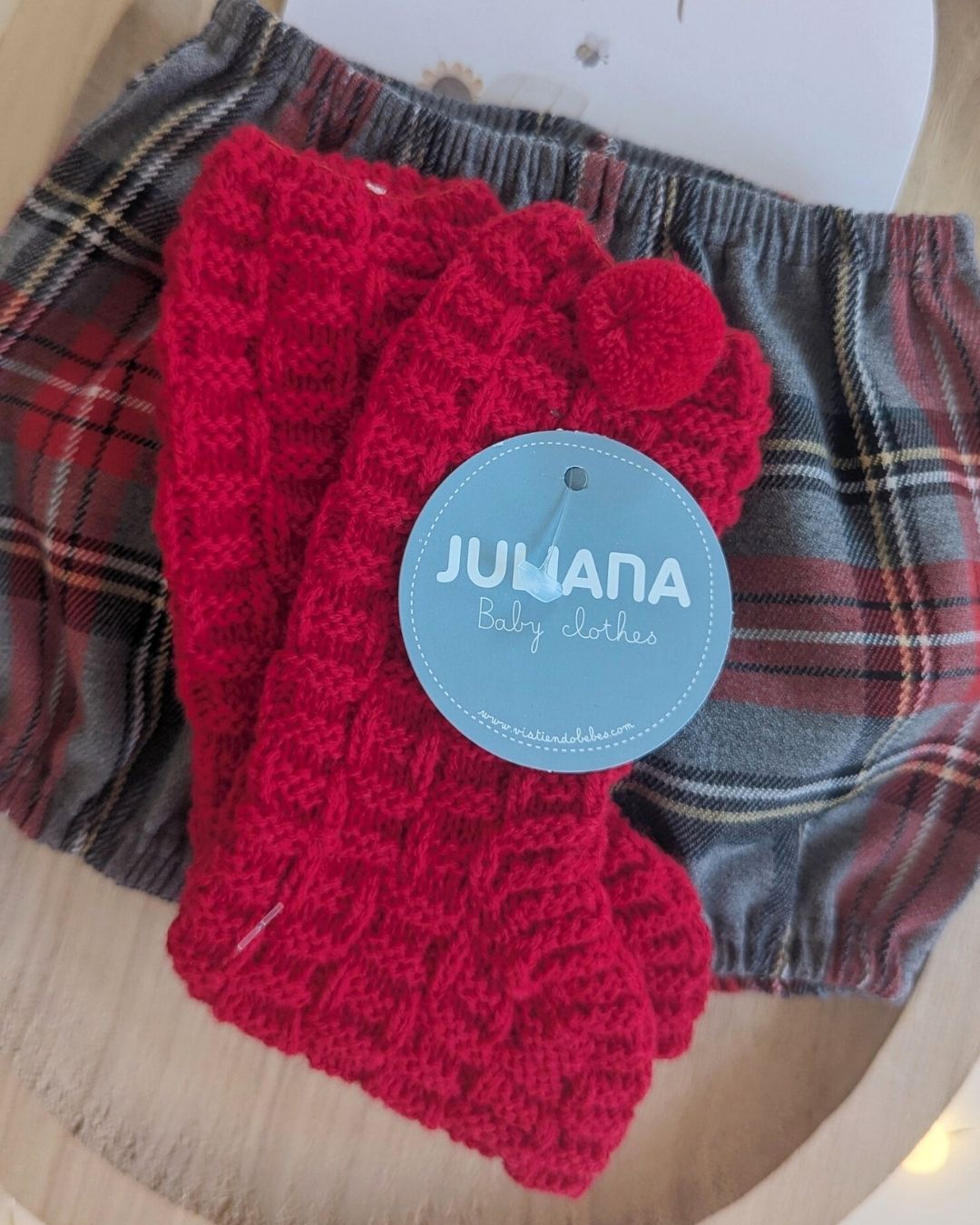 Bota Bebé Cuadritos Rojo 25730 - Juliana