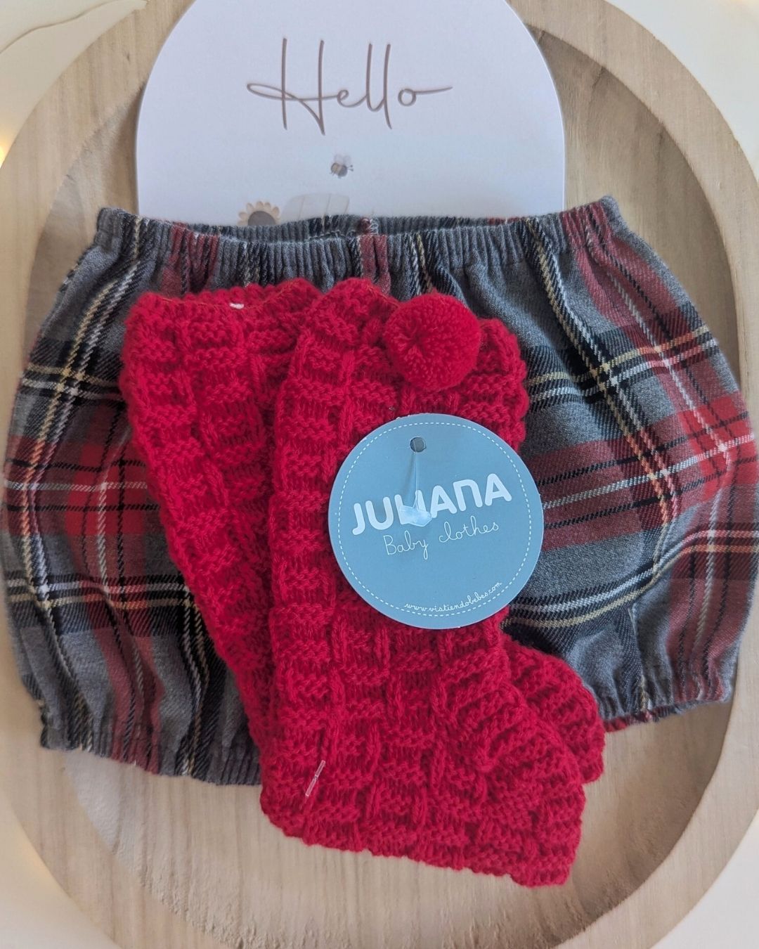 Bota Bebé Cuadritos Rojo 25730 - Juliana