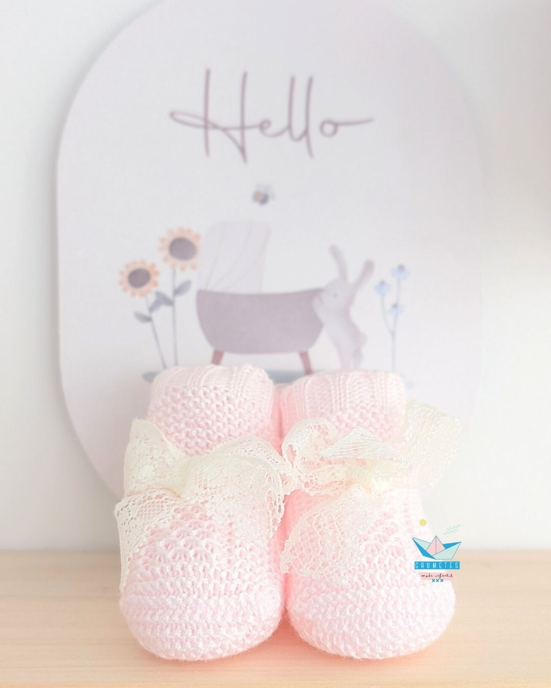 Bota Bebé Puntilla Rosa - Juliana