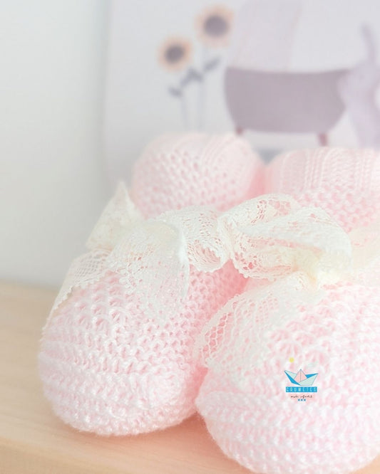 Bota Bebé Puntilla Rosa - Juliana