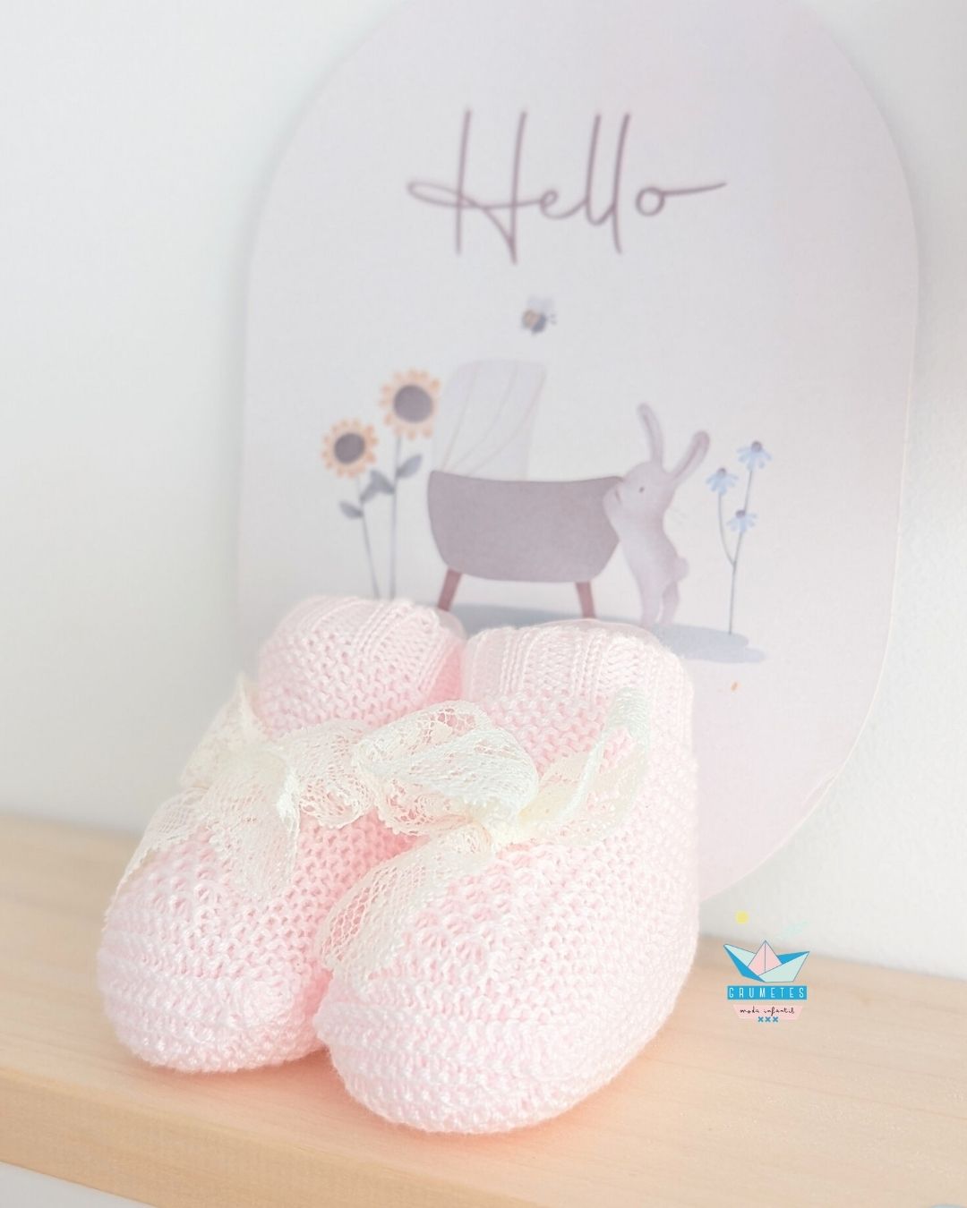 Bota Bebé Puntilla Rosa - Juliana