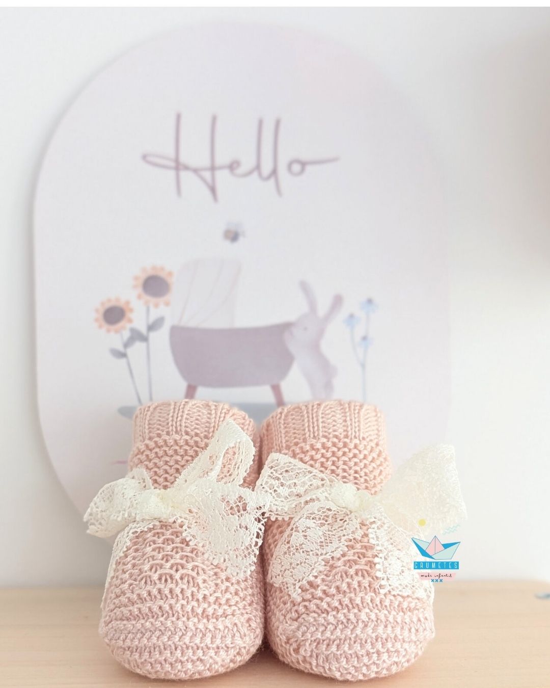 Bota Bebé Puntilla Rosa Palo - Juliana