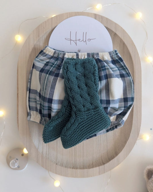 Bota Bebé Trenzas Verde Musgo 25727 - Juliana