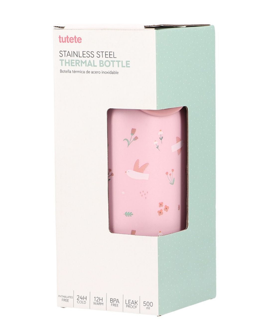 Botella Acero Térmica Blossom Birds 🌸🕊️ 500ml - Tutete