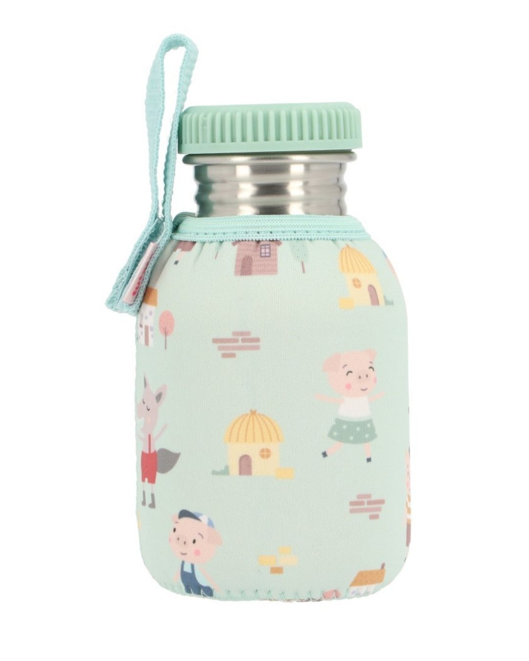 Botella Acero 350 ml con Funda The Three Little Pigs 🐷 Los tres Cerditos - Tutete