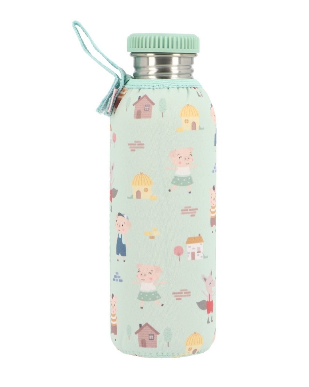 Botella Acero 750ml con Funda The Three Little Pigs 🐷 Los tres Cerditos - Tutete