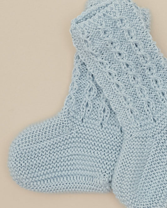 Botitas Calcetín Ochos Verano Celeste Empolvado - Pangasa Baby