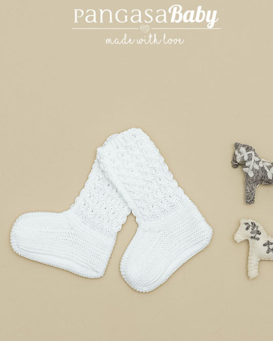 Botitas Calcetín Ochos Verano Marfil - Pangasa Baby