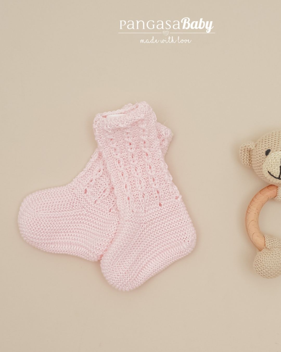 Botitas Calcetín Ochos Verano Rosa Bebé - Pangasa Baby