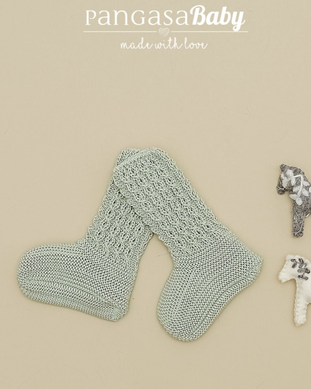 Botitas Calcetín Ochos Verano Verde Hoja - Pangasa Baby