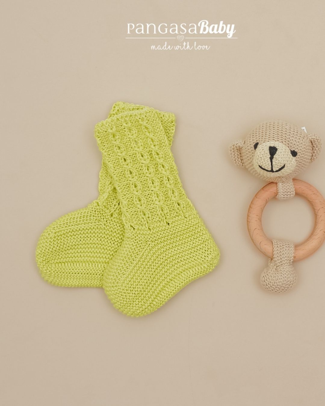 Botitas Calcetín Ochos Verano Verde Pistacho - Pangasa Baby