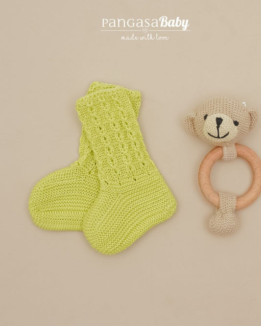 Botitas Calcetín Ochos Verano Verde Pistacho - Pangasa Baby