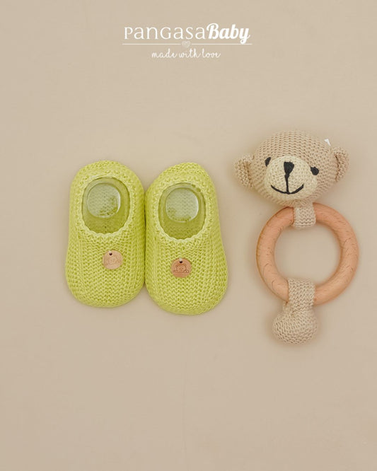 Botitas Zapatito Medalla Pistacho - Pangasa Baby