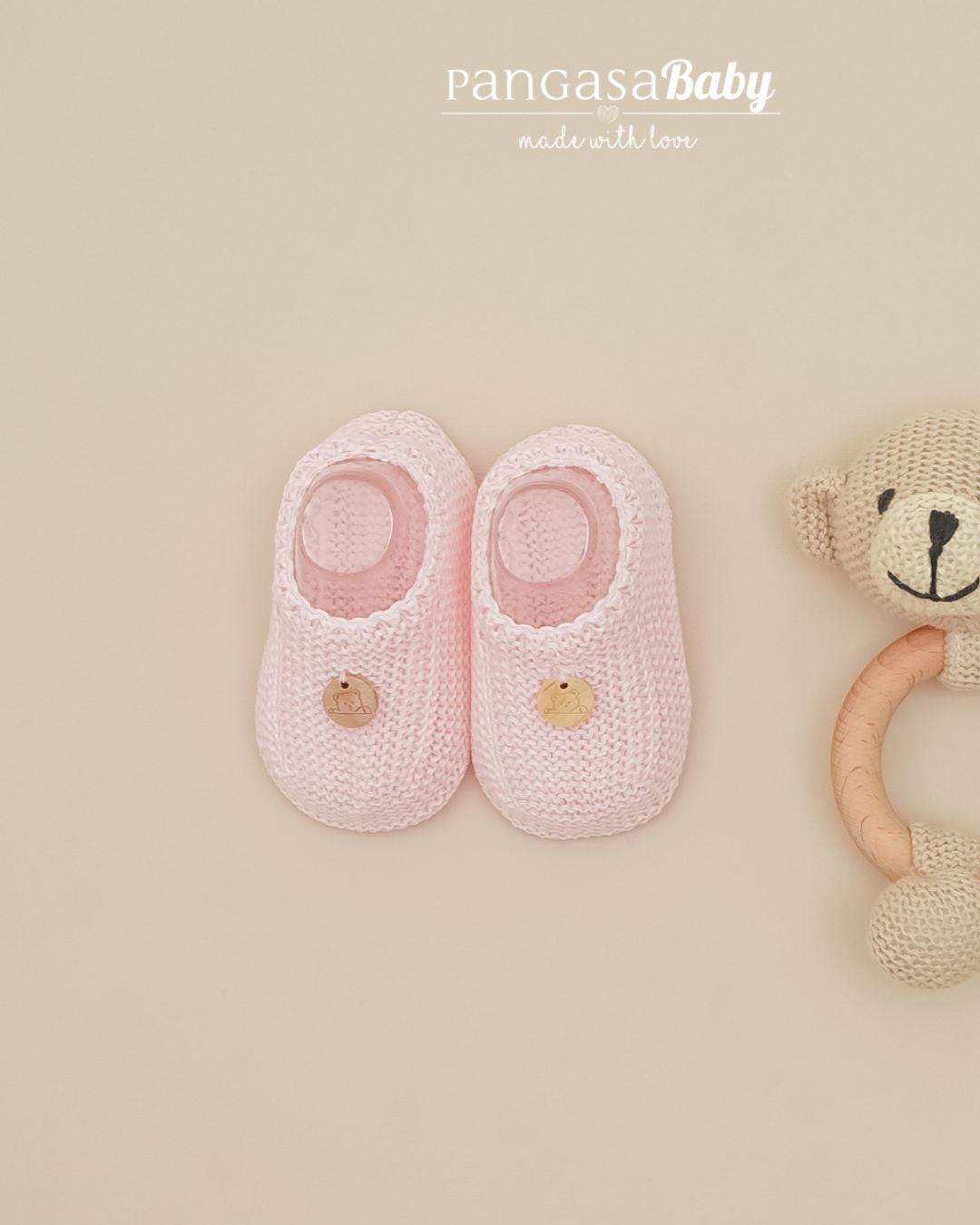 Botitas Zapatito Medalla Rosa Bebé - Pangasa Baby